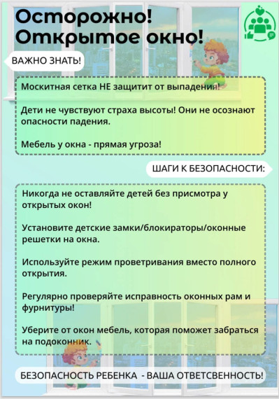 ПАМЯТКА РОДИТЕЛЯМ ПО ПРОФИЛАКТИКЕ ВЫПАДЕНИЯ ДЕТЕЙ ИЗ ОКНА..